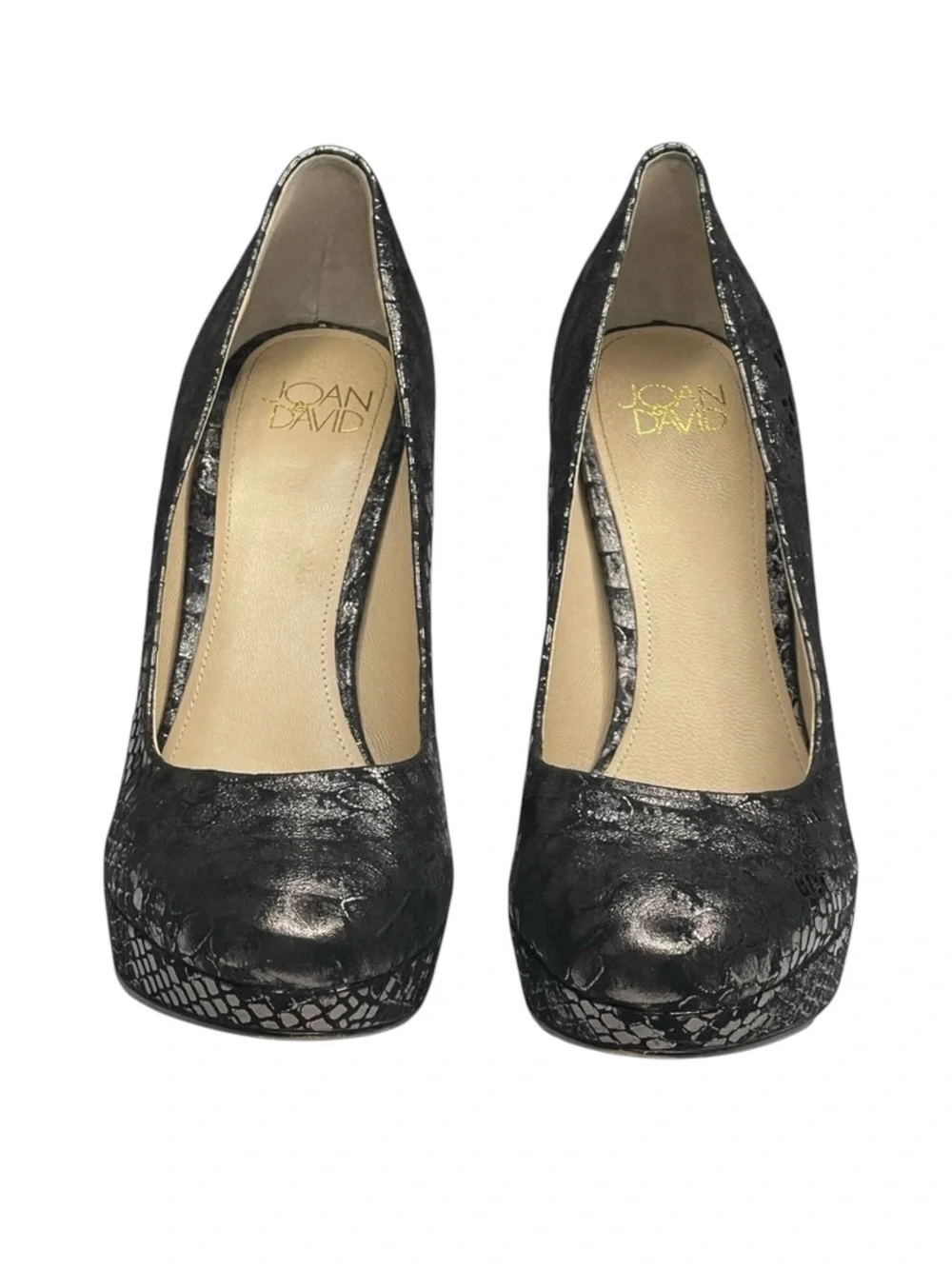 Joan & David ☀︎︎ Metallic Animal Print Platform Pumps Heels ☀︎︎ Black ☀︎︎ 8.5M